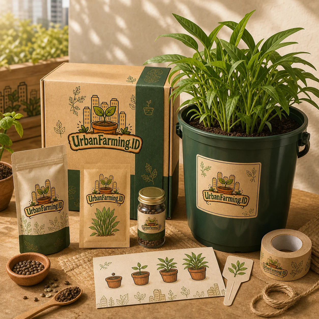 Foto produk Kit Kangkung Ember lengkap dengan kemasan UrbanFarming.ID